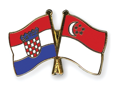 Fahnen Pins Kroatien Singapur
