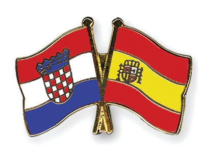 Fahnen Pins Kroatien Spanien