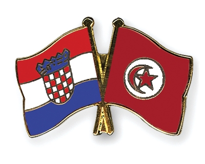 Fahnen Pins Kroatien Tunesien