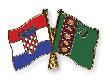 Fahnen Pins Kroatien Turkmenistan