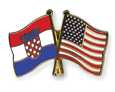 Fahnen Pins Kroatien USA