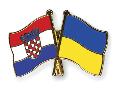 Fahnen Pins Kroatien Ukraine