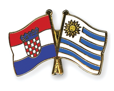 Fahnen Pins Kroatien Uruguay