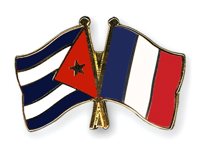 Fahnen Pins Kuba Frankreich