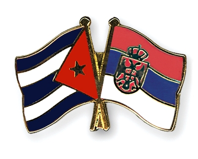 Fahnen Pins Kuba Serbien