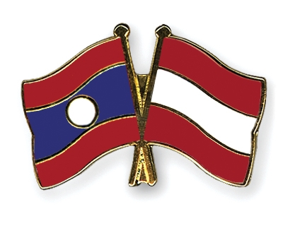 Fahnen Pins Laos sterreich