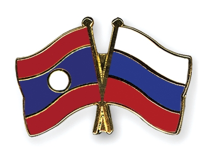 Fahnen Pins Laos Russland
