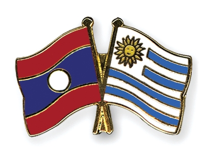 Fahnen Pins Laos Uruguay