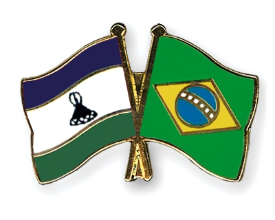 Fahnen Pins Lesotho Brasilien
