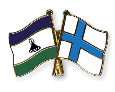 Fahnen Pins Lesotho Finnland