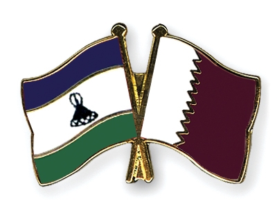 Fahnen Pins Lesotho Katar