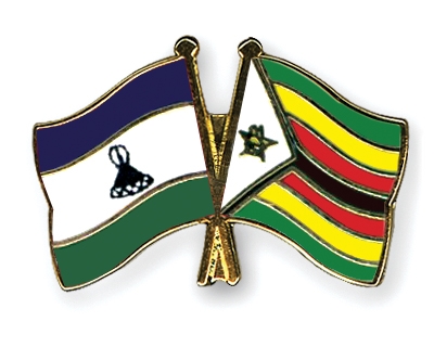 Fahnen Pins Lesotho Simbabwe
