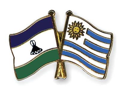 Fahnen Pins Lesotho Uruguay