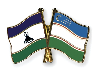 Fahnen Pins Lesotho Usbekistan
