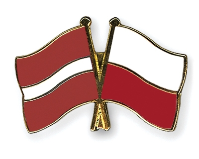 Fahnen Pins Lettland Polen