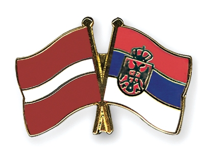 Fahnen Pins Lettland Serbien