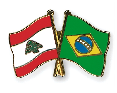 Fahnen Pins Libanon Brasilien