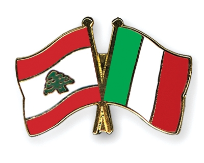 Fahnen Pins Libanon Italien