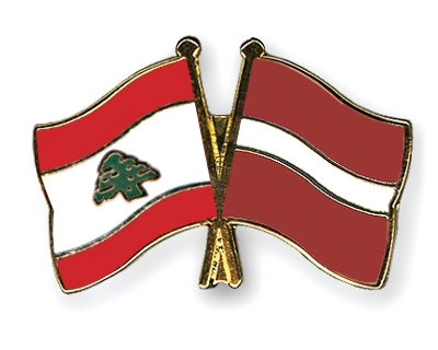 Fahnen Pins Libanon Lettland