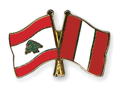 Fahnen Pins Libanon Peru