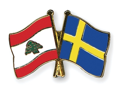 Fahnen Pins Libanon Schweden