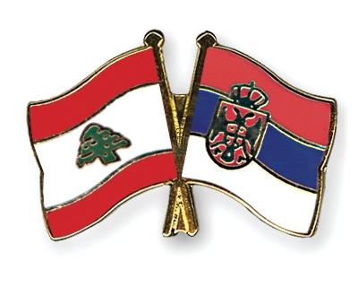 Fahnen Pins Libanon Serbien