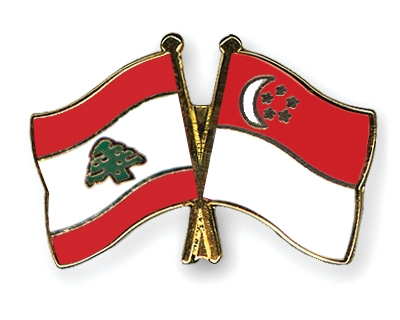 Fahnen Pins Libanon Singapur