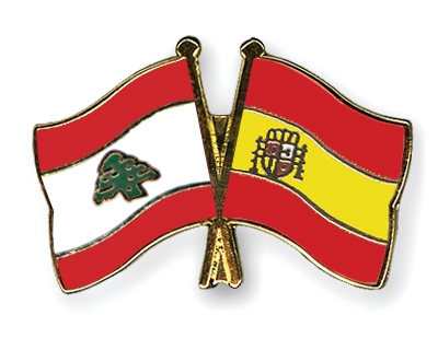 Fahnen Pins Libanon Spanien