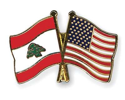 Fahnen Pins Libanon USA