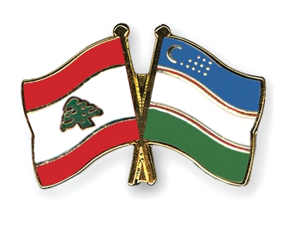 Fahnen Pins Libanon Usbekistan