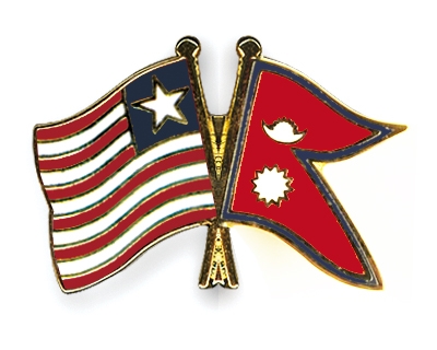 Fahnen Pins Liberia Nepal