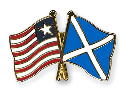 Fahnen Pins Liberia Schottland