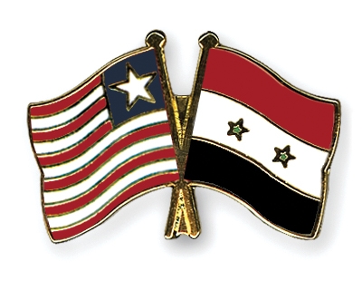 Fahnen Pins Liberia Syrien