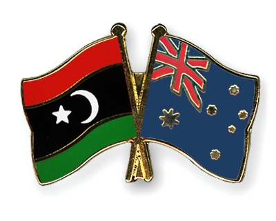 Fahnen Pins Libyen Australien