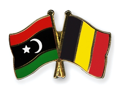 Fahnen Pins Libyen Belgien