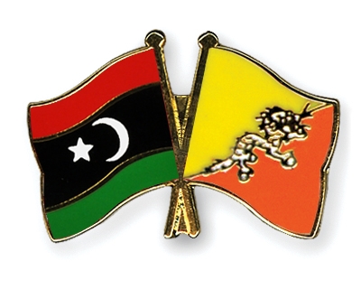 Fahnen Pins Libyen Bhutan