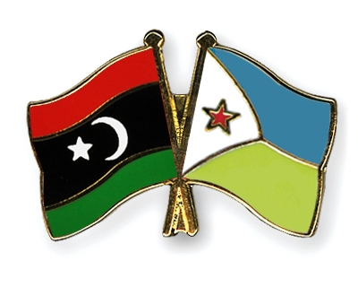 Fahnen Pins Libyen Dschibuti