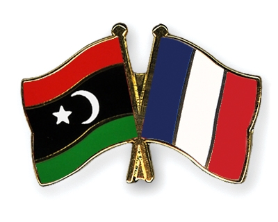 Fahnen Pins Libyen Frankreich