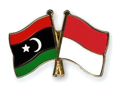 Fahnen Pins Libyen Indonesien