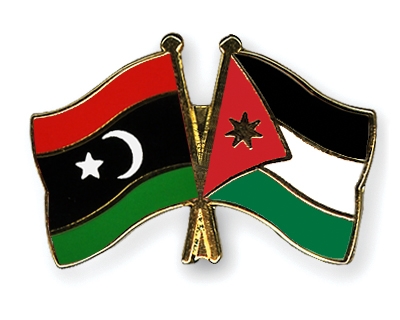 Fahnen Pins Libyen Jordanien