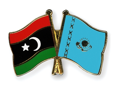Fahnen Pins Libyen Kasachstan