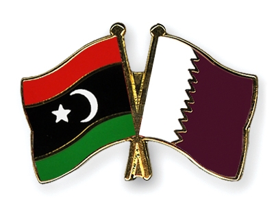 Fahnen Pins Libyen Katar
