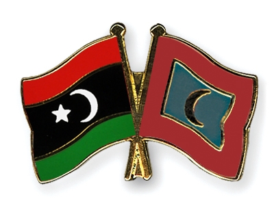 Fahnen Pins Libyen Malediven