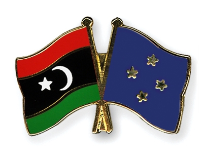 Fahnen Pins Libyen Mikronesien