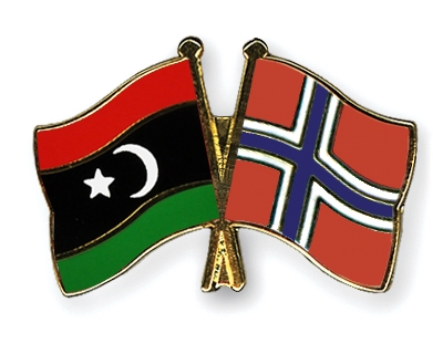 Fahnen Pins Libyen Norwegen