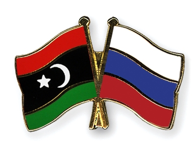 Fahnen Pins Libyen Russland