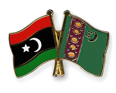 Fahnen Pins Libyen Turkmenistan