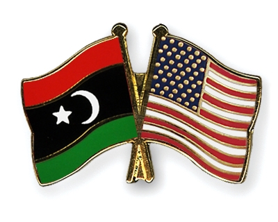 Fahnen Pins Libyen USA