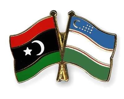 Fahnen Pins Libyen Usbekistan