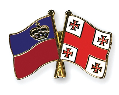 Fahnen Pins Liechtenstein Georgien